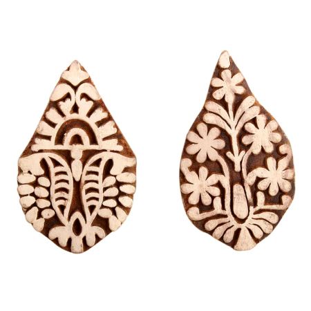 Set of 2 Piece New Mix Wooden Printing Block